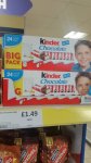 kinder chocolate 24 pack (small) £1.49 at Heron foods in Oldham