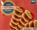 Tesco Fruity Spirals Ice Lollies 8 X 60Ml
