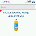 2 litre bottle of Rubicon Mango