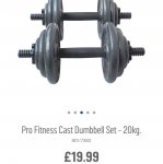 20kg cast dumbell set