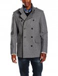 New Look Men's 62% Wool Military Coat - All Sizes - Black/Grey