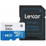 Lexar 64GB High Performance Micro SDXC UHS-I U1 Card 300x - 45MB/s