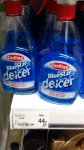 De-Icer 44p, Scrapers 25p, Pre deicer 47p, Blucol Universal Anti Freeze 1lt