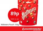 Maltesers pouch 103g rrp £1.50 just 89p @ poundstretcher