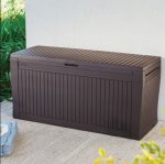 Wood Effect Plastic Patio Storage Box