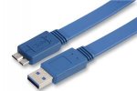 PRO SIGNAL 3m Blue A Plug to Micro B Plug Flat USB 3.0 Cable 60p