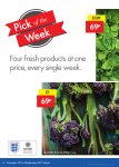 Lidl Pick of the Week Deal 16th-22nd March 4 Fresh Products @ 69p:250g Spinach, 750g Leeks, 200g Speciality Broccoli and 1kg Baking potatoes