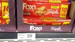 Fox's triple bars 10 pack 39p instore at farmfoods