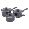 Tesco value 3 piece non stick saucepan set with lids