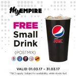  Free Small Postmix Drink @ Empire Cinemas