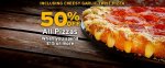 50% off ALL pizzas (inc new cheesy garlic twist) When you spend £15 + poss 3 classic sides @ Pizza Hut (takeaway branches only)