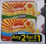 Sunblest bread 800g 2 for £1.00 @ Farmfoods