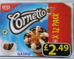 12 pack Cornetto Classico for £2.49 instore @ Farmfoods