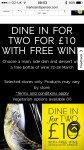 Marks and spencer dine in for 2 with free wine £10.00
