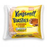 Kingsmill Toasties 4 pack (Honey Oat And Red Berry, Cinnamon Raisin or Mixed Berry) Rollback deal