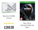 Xbox One S 500GB Console and FREE game Mass Effect Andromeda + £10 Cashback via Quidco