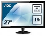 AOC 27 inch 1 ms Response 1440p Time LED Monitor, Display Port, HDMI, DVI, VGA, Vesa Q2778VQE