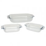 Pyrex Set of 3 Rectangular Glass Roasters