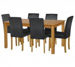 Ashdon Solid Wood Table & 6 Mid Back Chairs with code