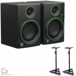 Mackie cr3 studio monitors and Adam hall SKDB adjustable stands package