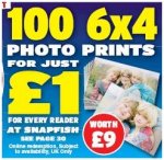 Snapfish 100 6x4" Prints for £1 (Plus £2.99 Postage) £3.99