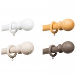 Ribbed Wooden Curtain Pole 180cm various colours
