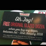 Krispy Kreme January Sale - free glazed dozen when you buy a dozen