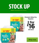 Pampers Baby Dry Nappies Jumbo Packs x2