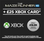 &pound;25 Xbox Credit + The Maze Runner HD Rental
