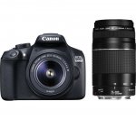 £349.00 CANON EOS 1300D DSLR Camera with 18-55 mm f/3.5-5.6 & 75-300 mm f/3.5-5.6 Lens + FREE 24 page photo book worth £59.99 (RRP) + 2 year guarantee + free del