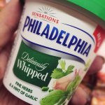 Philadelphia Sensations Deliciously Whipped Original, Fine Herbs and a Hint of Garlic, Black Green Olives