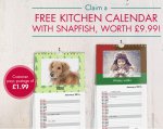 FREE Personalised Kitchen Calendar (Was £9.99) Just pay £1.99 P&P @ Snapfish UK