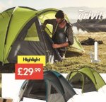Four Person Double-Skin Tent with Integral Mosquito Net- £29.99 - LIDL (Crivit)