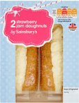 Sainsbury's Fresh Cream Jam Doughnuts 2x73g Save 40p