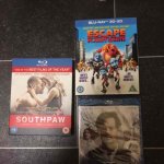 Southpaw, transcendence, escape from planet earth blurays