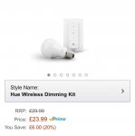 Phillips hue white LED lamp and dimmer