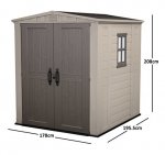 Keter Factor Outdoor Plastic Garden Storage Shed, 6 x 6 feet