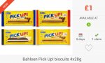 FREEBIES with 11p Profit: 3 X Bahlsen Pick Up! Biscuits (4x28g) via Checkoutsmart, Clicksnap & Topcashback Apps