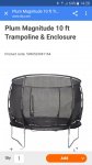 Plum 10ft magnitude trampoline under