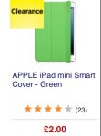 Official Apple iPad mini smart covers on clearance at £2.00 instore and one colour online @ Currys