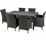 Keter Iowa Rattan style 6 seater garden furniture dining set in graphite