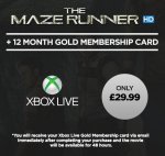 12 Month's Xbox Live Gold & Maze Runner HD
