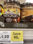 Meridian smooth or crunchy peanut butter