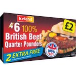 6 Beef Quarter Pounders - 98% Beef - Frozen £1.75 @ Iceland