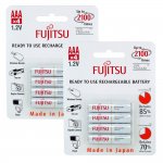 Fujitsu (same as Eneloop - holds 70% charge for 5 years, made in Japan) Ready to Use AAA HR03 NiMH Rechargeable Batteries 750mAh - 8 Pack