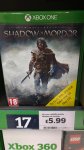 Shadow of Mordor Xbox One @ Sainsbury's (Bishop Auckland - Possibly National)