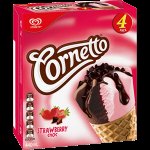 Cornetto Classico or Strawberry Ice Cream Cones 4 x 90ml