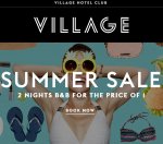 Village Hotel Summer Sale - 2 Nights Bed & Breakfast from £60.00 for Two £15pppn (Some showing from £12.92pppn!)