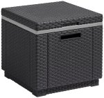 Allibert by Keter Rattan Ice Cooler Bucket Box Outdoor Garden Furniture - Graphite