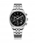 Rotary Men's Quartz Watch with Black Dial Chronograph Display Del